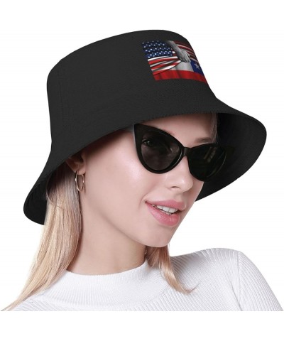 American Flag and Canada Canadan Flag Bucket Hat for Men Women Summer Beach Hat Fishing Cap Sun Hats Black Usa American Flag ...