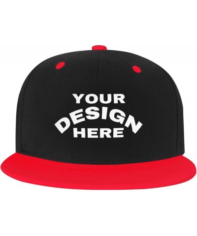 Custom Cap Add Your Design,Custom Name Hat,Custom Hat Design Your Own Classic Mens Womens Trucker Hat Red $8.31 Baseball Caps