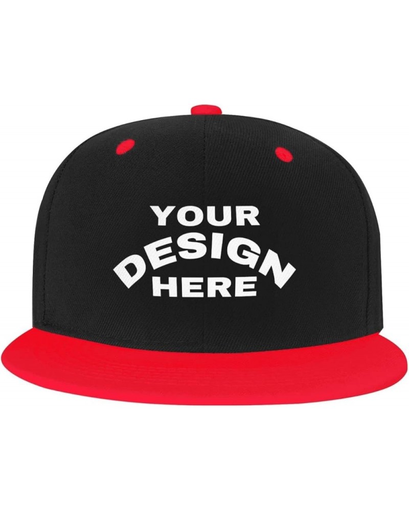 Custom Cap Add Your Design,Custom Name Hat,Custom Hat Design Your Own Classic Mens Womens Trucker Hat Red $8.31 Baseball Caps