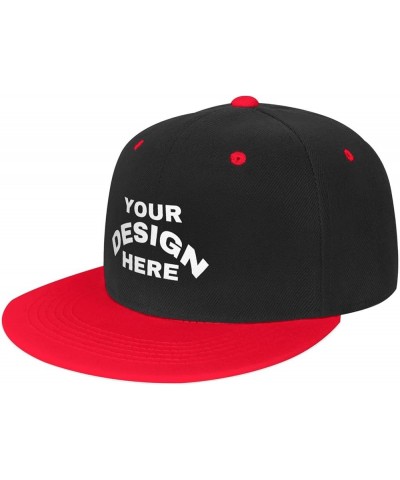 Custom Cap Add Your Design,Custom Name Hat,Custom Hat Design Your Own Classic Mens Womens Trucker Hat Red $8.31 Baseball Caps