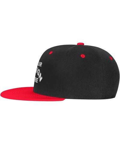 Custom Cap Add Your Design,Custom Name Hat,Custom Hat Design Your Own Classic Mens Womens Trucker Hat Red $8.31 Baseball Caps