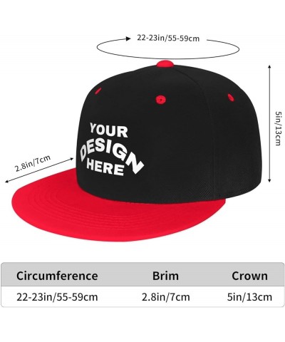 Custom Cap Add Your Design,Custom Name Hat,Custom Hat Design Your Own Classic Mens Womens Trucker Hat Red $8.31 Baseball Caps