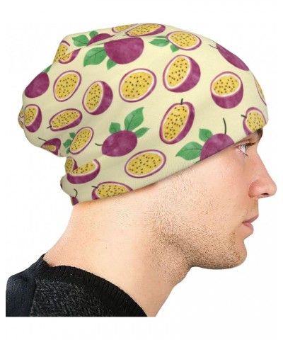 Purple Passionfruit Beanies Hats Warm Skull Cap Slouchy Knit Hat Headwear Gift for Men Women $12.10 Skullies & Beanies