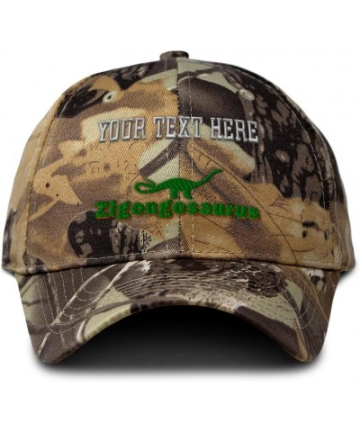 Camo Baseball Cap Zigongosaurus Dinosaurs Cotton Hunting Dad Hats for Men & Women Forest Tree Khaki Personalized Text Here $1...