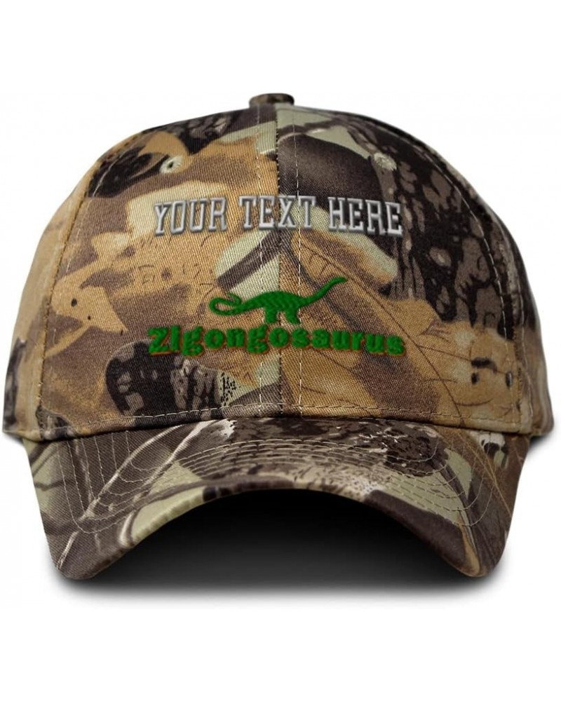 Camo Baseball Cap Zigongosaurus Dinosaurs Cotton Hunting Dad Hats for Men & Women Forest Tree Khaki Personalized Text Here $1...