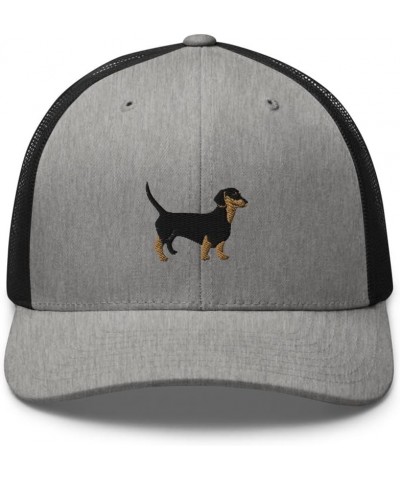 Dachshund Trucker hat, Embroidered Unisex hat, Dachshund Wiener Doxie, Design 3. Heather/ Black $16.92 Baseball Caps