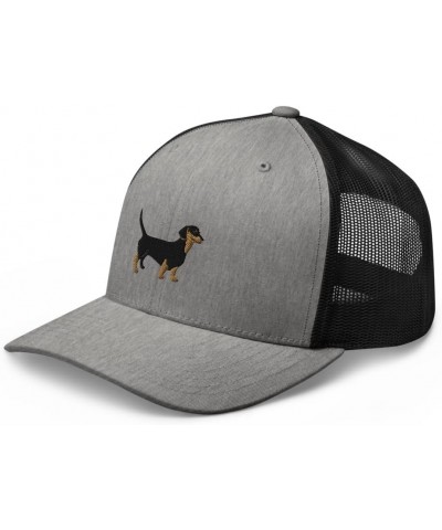 Dachshund Trucker hat, Embroidered Unisex hat, Dachshund Wiener Doxie, Design 3. Heather/ Black $16.92 Baseball Caps