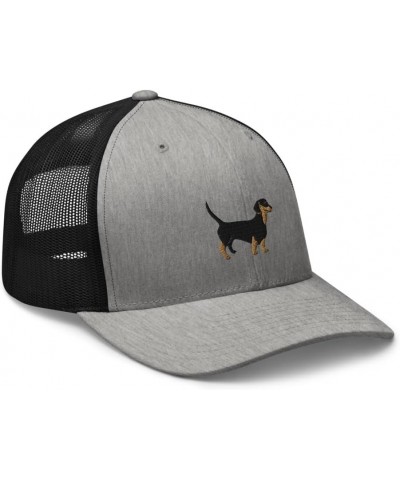 Dachshund Trucker hat, Embroidered Unisex hat, Dachshund Wiener Doxie, Design 3. Heather/ Black $16.92 Baseball Caps