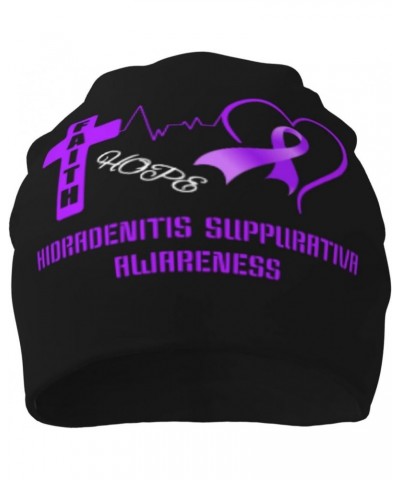 Hidradenitis Suppurativa Awareness Beanie Men Women-Unisex Warm Plain Skull Knit Hat Cap Black $10.90 Skullies & Beanies