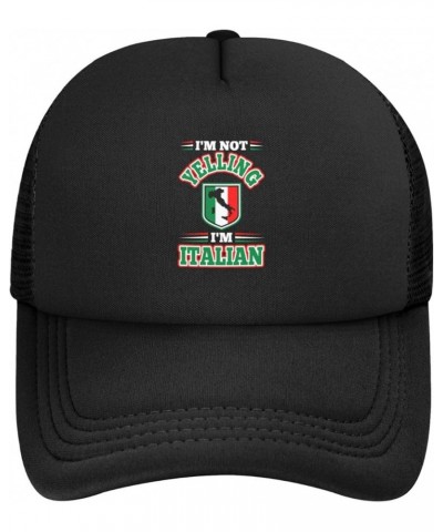 Im Not Yelling Im Italian Baseball Cap for Men Women Adjustable Mesh Trucker Hat Black Black $9.05 Baseball Caps