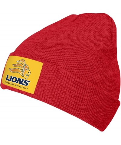 Vanguard University Logo Stretch Beanie Knit Hat for Men Women Winter Fall Spring Warm Cap Red $11.03 Skullies & Beanies