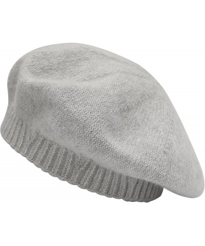 French Beret Hat Fashion Print Lightweight Winter Warm Artist Hat for Women Plain Gray $10.78 Berets