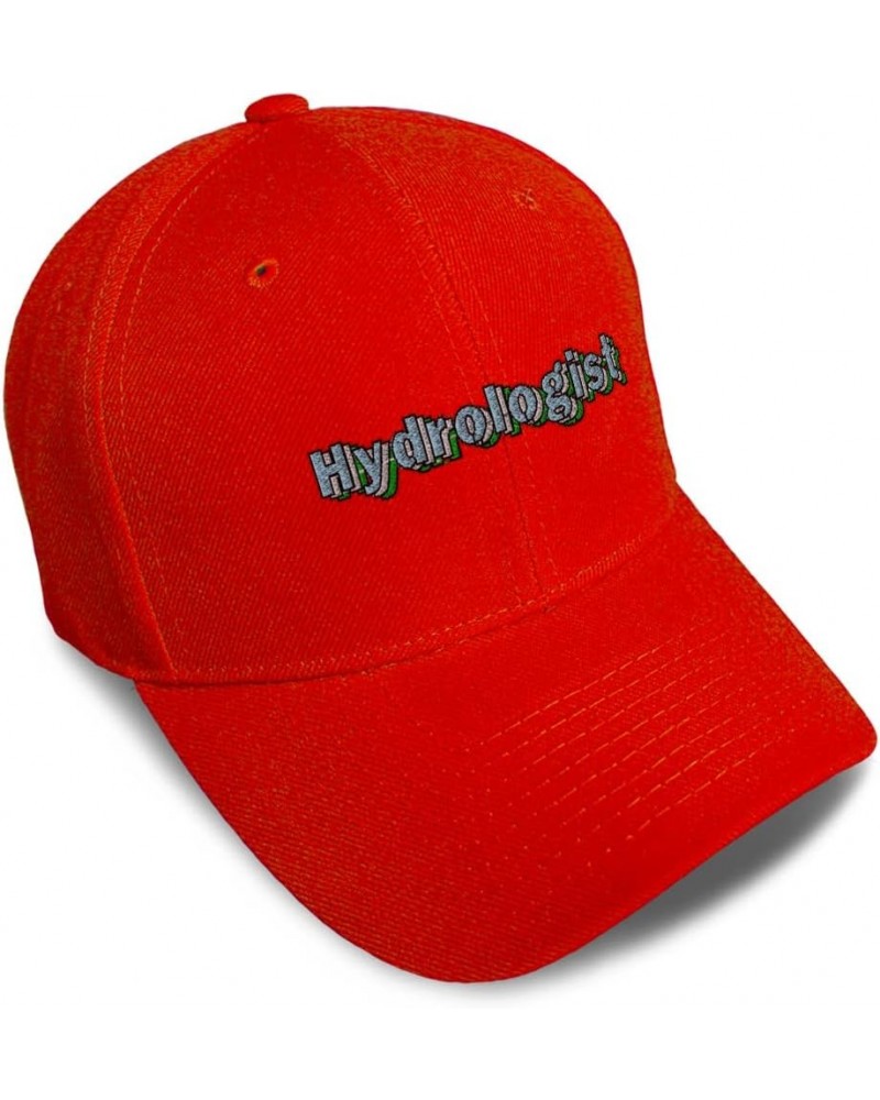 Custom Baseball Cap Hydrologist Water Acrylic Rain Dad Hats for Men and Women Red Design Only $9.88 Rain Hats