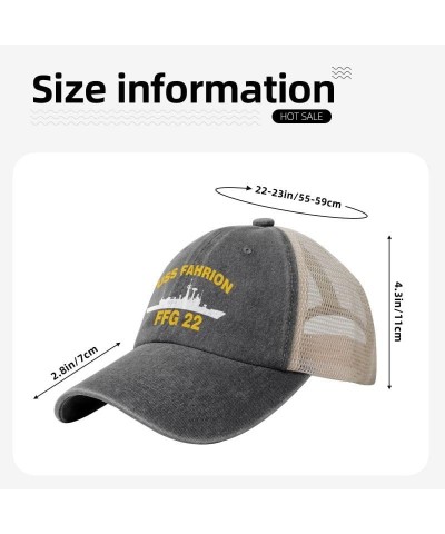 USS FAHRION FFG 22 Flag Baseball Caps-Denim Hats Cowboy Knit hat Fisherman's hat Deep Heather $15.35 Baseball Caps