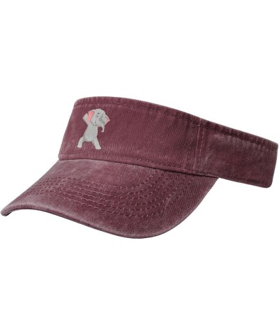 Cool Little Elephant Sun Visor Hats for Women Men Sun Hat Vintage Golf Hat Adjustable Baseball Cap Red $11.64 Visors