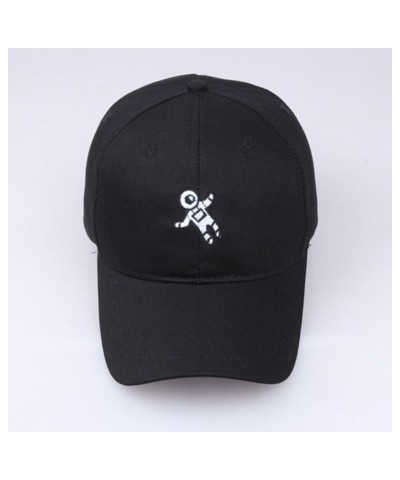 Mens and Womens Astronaut Emberoidery Baseball Cap Unisex Solid Color Hat Outdoor Casual Cotton Cap Casual Black $6.20 Rain Hats