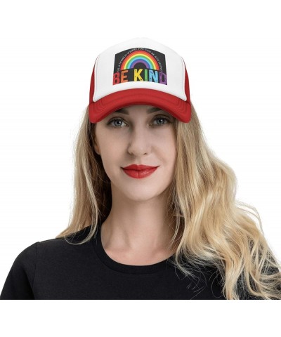 in A World Where You Can Be Anything Be Kind Trucker hat Mesh Baseball Cap Women Sun Hat Men Hat Dad Hat Black Red $10.83 Bas...