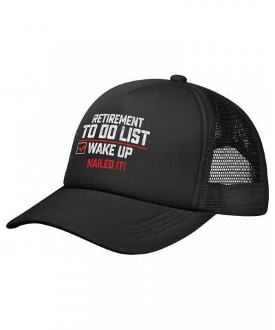 Retirement to Do List Wake UP Nailed It Baseball Cap Adjustable Casual Mesh Hats Duck Tongue Hat for Men Women0 Black $10.76 ...