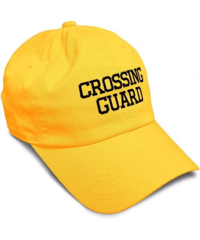 Soft Baseball Cap Crossing Guard C Embroidery Others Protector Twill Cotton Dad Hats for Men & Women Golden Yellow Design Onl...