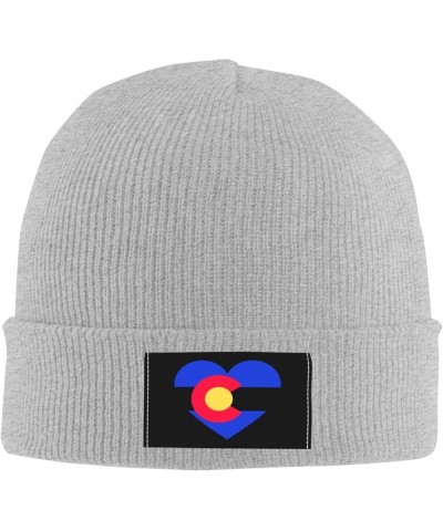 Colorado Flag Mountain Hat Mens Womens Winter Warm Knitting Hats Black Fashion Skull Beanie Cuffed Cap Gray $8.58 Skullies & ...