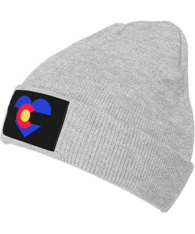 Colorado Flag Mountain Hat Mens Womens Winter Warm Knitting Hats Black Fashion Skull Beanie Cuffed Cap Gray $8.58 Skullies & ...