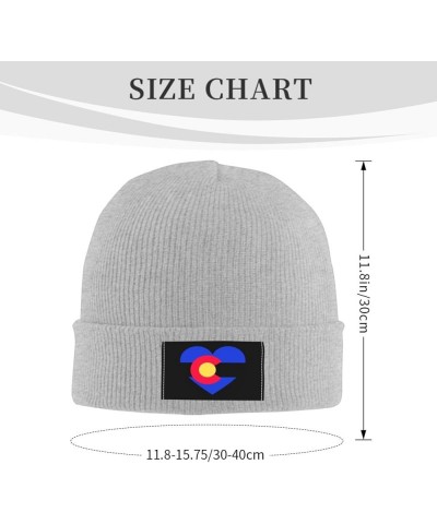 Colorado Flag Mountain Hat Mens Womens Winter Warm Knitting Hats Black Fashion Skull Beanie Cuffed Cap Gray $8.58 Skullies & ...