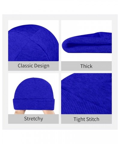 Women Men Beanie Hats Warm Winter Softknit Caps Unisex Pullover Hat Casual Knit Cuffed Cap Black Blue $9.89 Skullies & Beanies