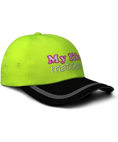 Reflective Running Hat My Life Matters Polyester Soft Neon Hunting Baseball Cap Neon Yellow Black $14.21 Rain Hats