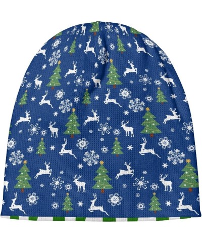 Ugly Christmas Beanie of Quality Knit Fabric, Breathability & Elasticity Skull Cap Hat Navy Deer Tree Snowflake Christmas $9....