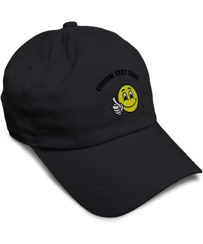 Custom Soft Baseball Cap Smile Smile Happy Face Embroidery Happiness Twill Cotton Dad Hats for Men & Women Black Personalized...