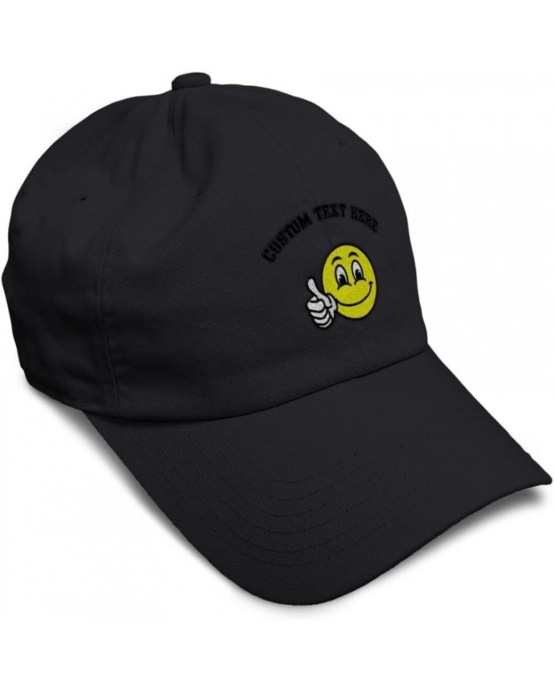 Custom Soft Baseball Cap Smile Smile Happy Face Embroidery Happiness Twill Cotton Dad Hats for Men & Women Black Personalized...