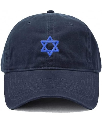 Men Baseball Cap Jewish Star Embroidery Hat Embroidered Adjustable Hats Cotton Caps Unisex Navy $11.00 Baseball Caps