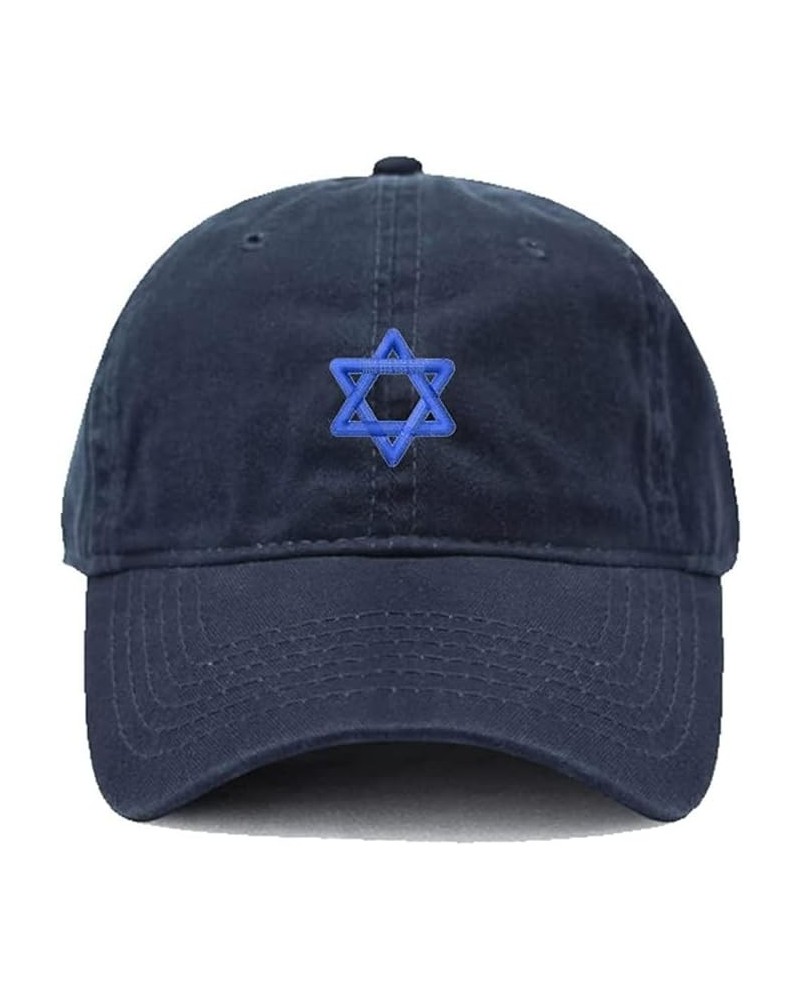 Men Baseball Cap Jewish Star Embroidery Hat Embroidered Adjustable Hats Cotton Caps Unisex Navy $11.00 Baseball Caps