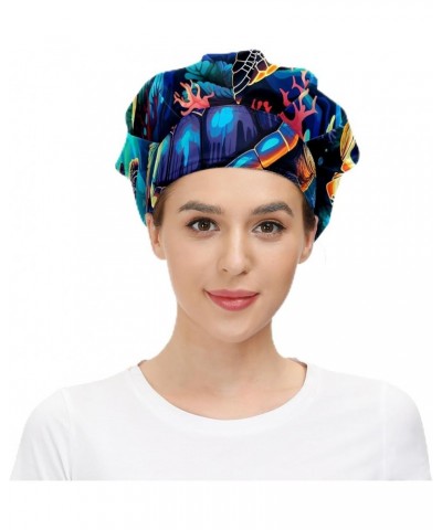 Working Cap with Sweatband Elastic Toggle Adjustable Bouffant Hats Printed for Woman Man (33) Illustration Turtle_1 $11.99 Ba...