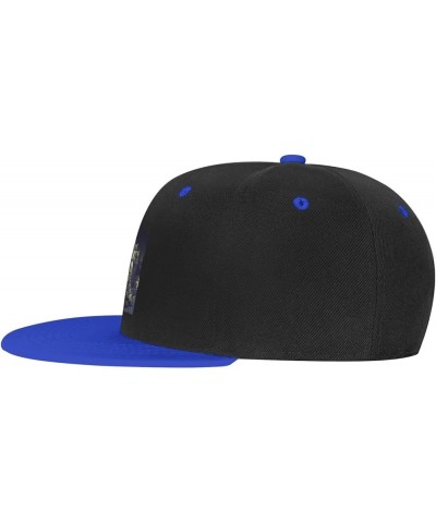 Halloween Horror Skeleton Baseball Cap for Men Women Snapback Hat Adjustable Flat Bill Hats Blue $9.89 Baseball Caps