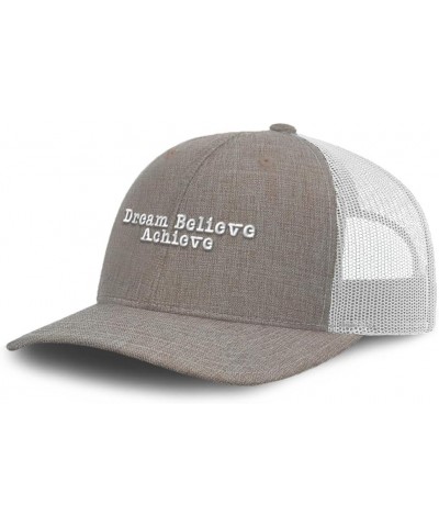 Trucker Hat Baseball Cap Dream Believe Achieve B Cotton Dad Hats for Men & Women Heather Khaki White $14.81 Baseball Caps