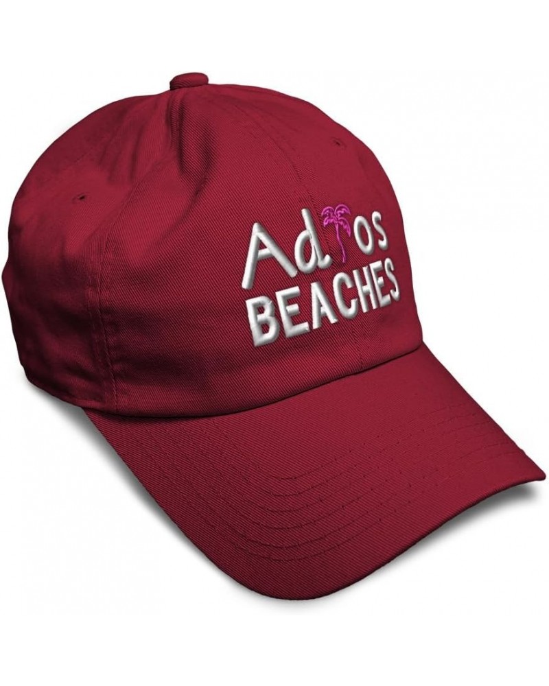 Soft Baseball Cap Adios Beaches Cotton Dad Hats for Men & Women Burgundy $17.69 Baseball Caps