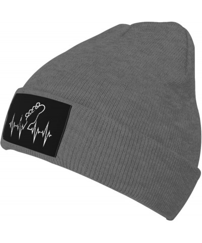 Bass Guitar Heartbeat Winter Beanie Hats for Men Women,Warm Cozy Knitted Cuffed Skull Cap Deep Heather $9.94 Skullies & Beanies