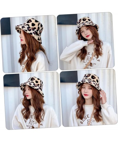 2pcs Leopard Bucket Hat Leopard Fisherman Cap Wide Bucket Hat Leopard Print Gifts Fuzzy Bucket Hat As Shown $15.18 Bucket Hats