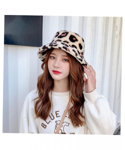 2pcs Leopard Bucket Hat Leopard Fisherman Cap Wide Bucket Hat Leopard Print Gifts Fuzzy Bucket Hat As Shown $15.18 Bucket Hats