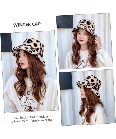 2pcs Leopard Bucket Hat Leopard Fisherman Cap Wide Bucket Hat Leopard Print Gifts Fuzzy Bucket Hat As Shown $15.18 Bucket Hats