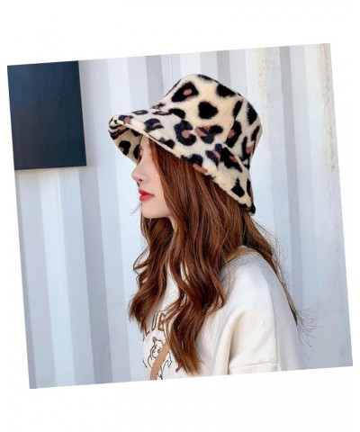 2pcs Leopard Bucket Hat Leopard Fisherman Cap Wide Bucket Hat Leopard Print Gifts Fuzzy Bucket Hat As Shown $15.18 Bucket Hats