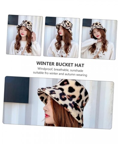 2pcs Leopard Bucket Hat Leopard Fisherman Cap Wide Bucket Hat Leopard Print Gifts Fuzzy Bucket Hat As Shown $15.18 Bucket Hats