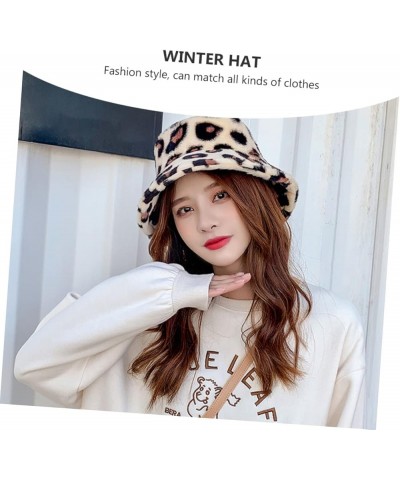 2pcs Leopard Bucket Hat Leopard Fisherman Cap Wide Bucket Hat Leopard Print Gifts Fuzzy Bucket Hat As Shown $15.18 Bucket Hats