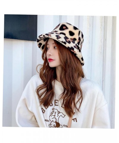 2pcs Leopard Bucket Hat Leopard Fisherman Cap Wide Bucket Hat Leopard Print Gifts Fuzzy Bucket Hat As Shown $15.18 Bucket Hats