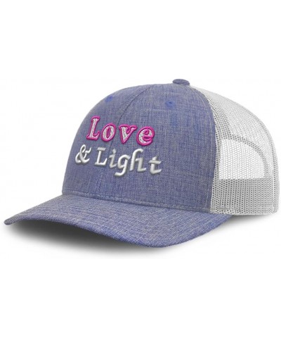 Trucker Hat Baseball Cap Love & Light Cotton Dad Hats for Men & Women Heather Blue White $15.39 Baseball Caps