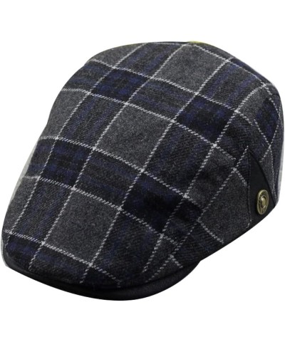 Mens Striped Plaid Flat Gatsby Newsboy Hats Autumn Winter Retro Peaked Beret Cap Casual Cabbie Caps for Men Blue-plaid $13.49...