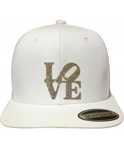 Baseball Cap Glitter Letter Design Men Women Mesh Back Trucker Sport Adjustable Snapback Hat White-silver Love $12.48 Basebal...