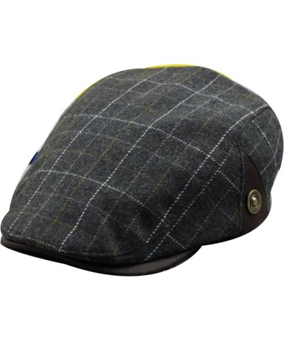 Mens Striped Plaid Flat Gatsby Newsboy Hats Autumn Winter Retro Peaked Beret Cap Casual Cabbie Caps for Men Blue-plaid $13.49...