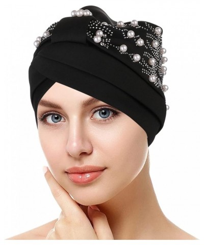 Head Scarf For Cancer Patients Women Hat Muslim Hijab Scarfs Head Coverings For Women Chemo Beanies For Women Hats Black $7.3...